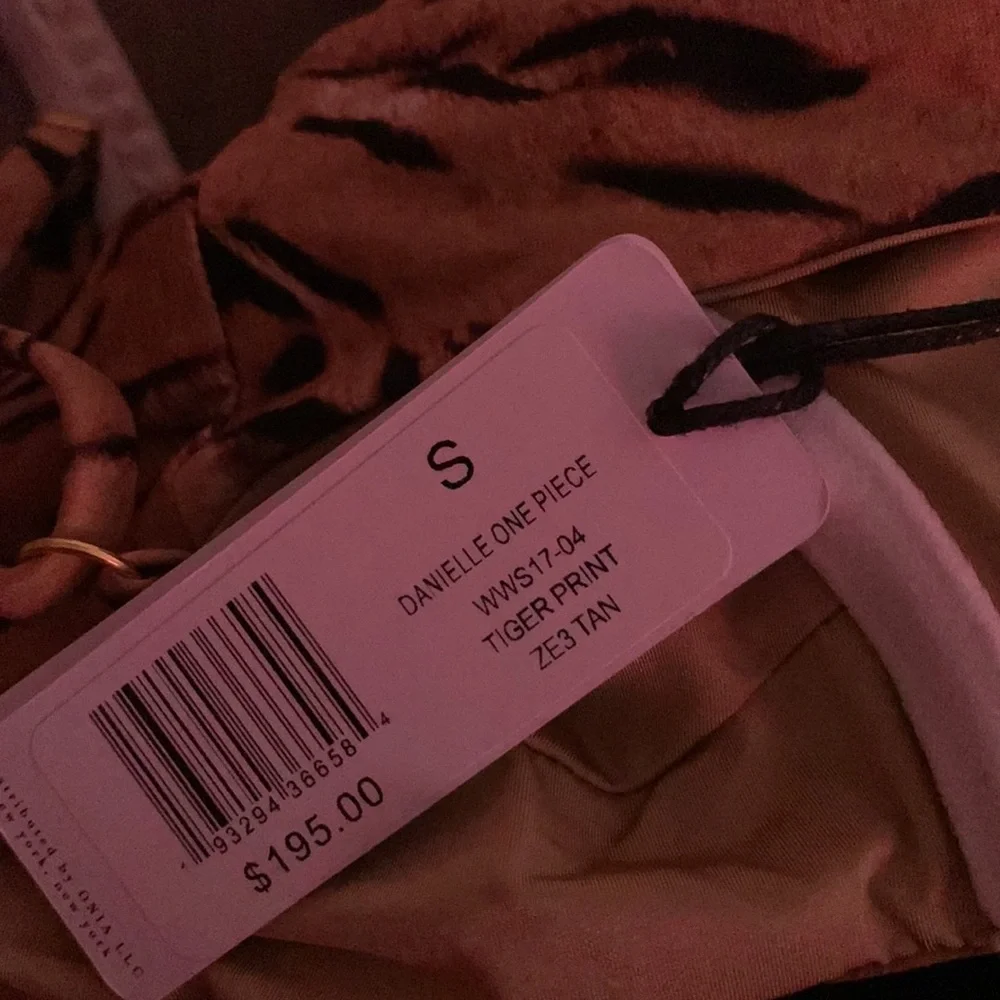 WeWoreWhat Danielle One Piece Tan Tiger Print Bernstein Revolve Shopbop - Picture 7 of 8